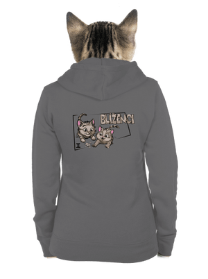 Mačací horoskop: Blíženci dámska mikina na zips Steel Gray