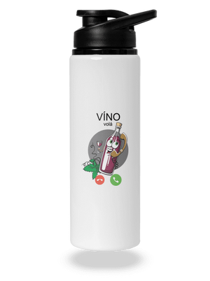 Červené víno volá flaša na vodu White