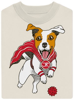 Jack Russell unisex mikina bez kapucne Off White