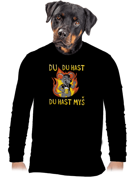 Du hast myš pánske dlhý rukáv Black