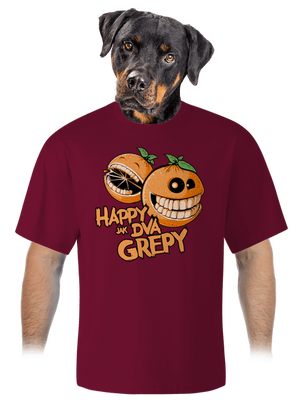 Happy grepy unisex tričko oversized Garnet