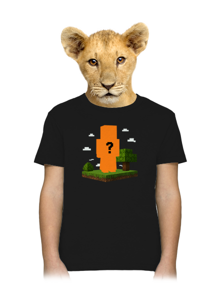 Minecraft z vlastnej fotky detské tričko Black