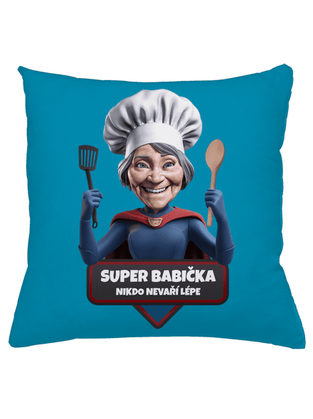 Super babička vankúš Blue Turquoise