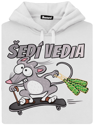 Šedí vedia - myšiak dámska mikina klokanka White