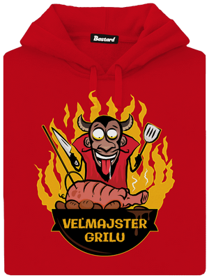 Veľmajster grilu pánska mikina klokanka Red