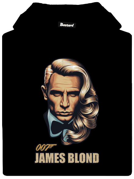 James Blond pánska mikina klokanka Black