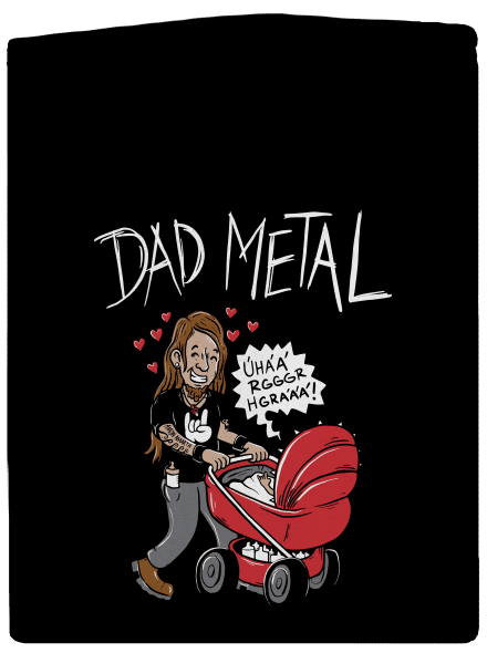 Dad metal pánska mikina na zips Black