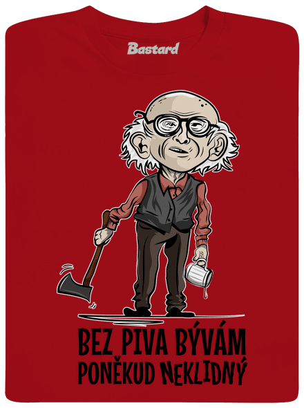 Neklidný bez piva pánske dlhý rukáv Red