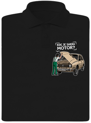 Kde je motor? pánska polokošeľa Black