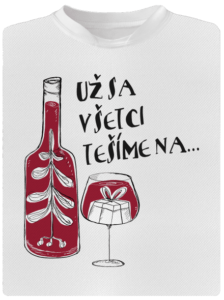 Vianoce vo víne pánske športové tričko White