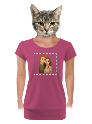 Ghibli efekt z vlastnej fotky dámske tričko s lemom Magenta