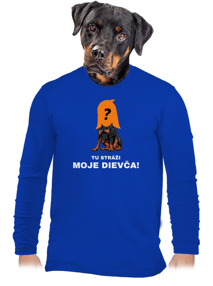 Tu strážim ja pánske dlhý rukáv Royal Blue