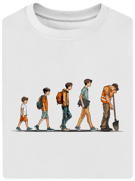 Evolúcia študenta unisex tričko oversized White