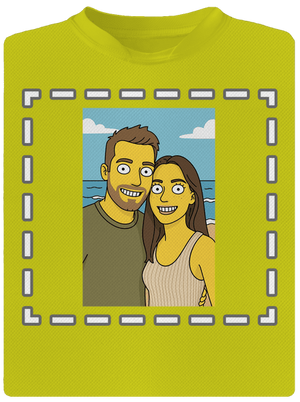 Simpsonovi z vlastnej fotky pánske športové tričko Neon Yellow