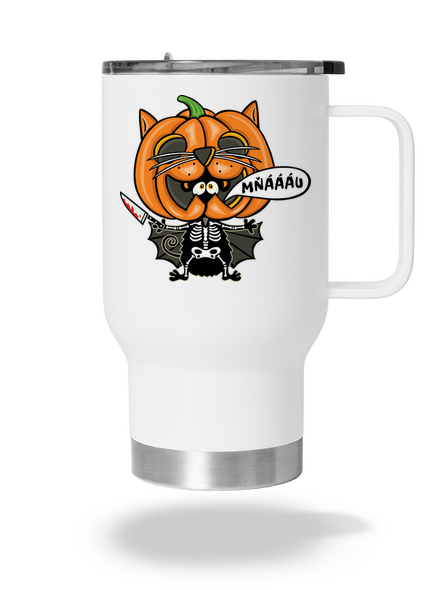 Halloweenská kočička termohrnček White