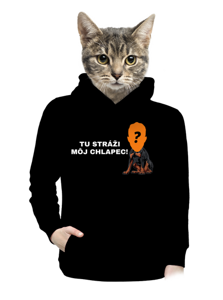 Tu strážim ja dámska mikina klokanka Black