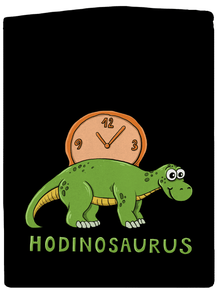 Hodinosaurus pánska mikina na zips Black