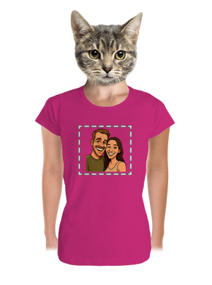Karikatúra z vlastnej fotky dámske tričko prémium Magenta