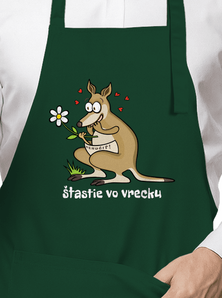 Šťastie vo vrecku zástera Bottle Green
