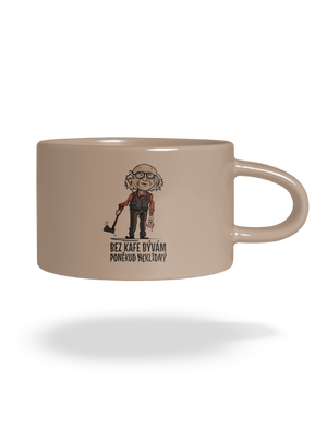 Neklidný bez kafe hrnček makronka Brown Macaron