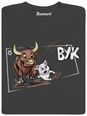 Mačací horoskop: Býk pánske dlhý rukáv Dark Grey