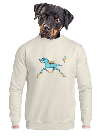 Morský koník unisex mikina bez kapucne Off White