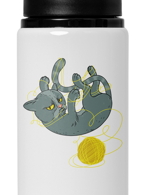 Nevrlý kocúr flaša na vodu White