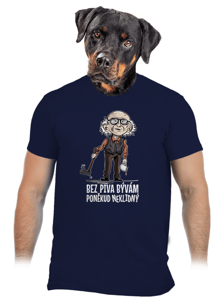 Neklidný bez piva pánske tričko Navy