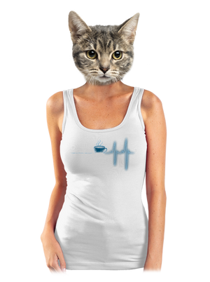 Coffee help dámske tielko klasické White