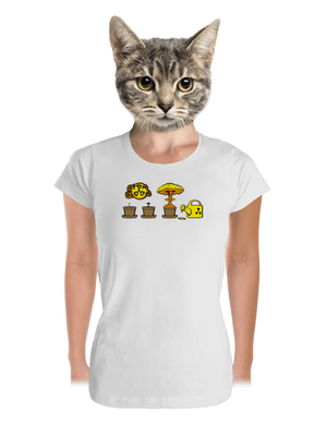 Atom bloom dámske tričko prémium White