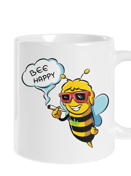 Bee happy klasický hrnček White