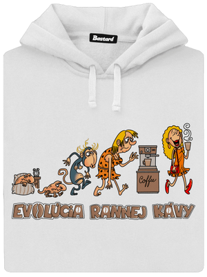 Evolúcia rannej kávy dámska mikina klokanka White