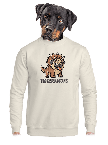 Triceramops unisex mikina bez kapucne Off White