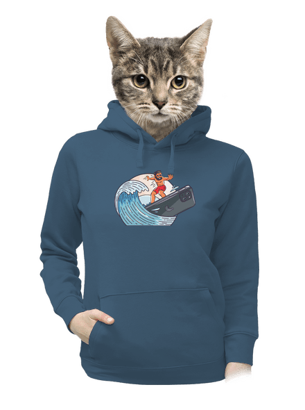 Som surfer dámska mikina klokanka Denim