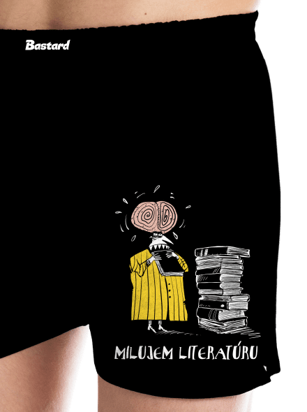 Milujem literatúru pánske trenky Black