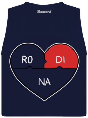 Rodinné puzzle dámske tielko voľné Navy