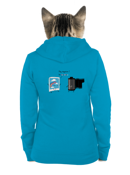 Be positive dámska mikina na zips Blue Atol