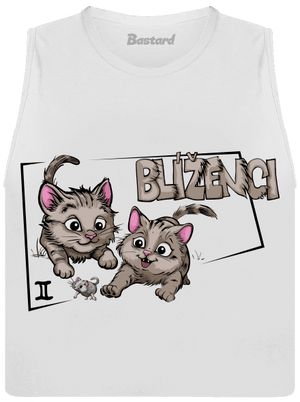 Mačací horoskop: Blíženci dámske tielko voľné White