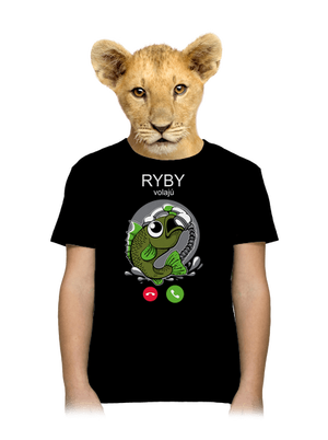 Ryby volají detské tričko Black