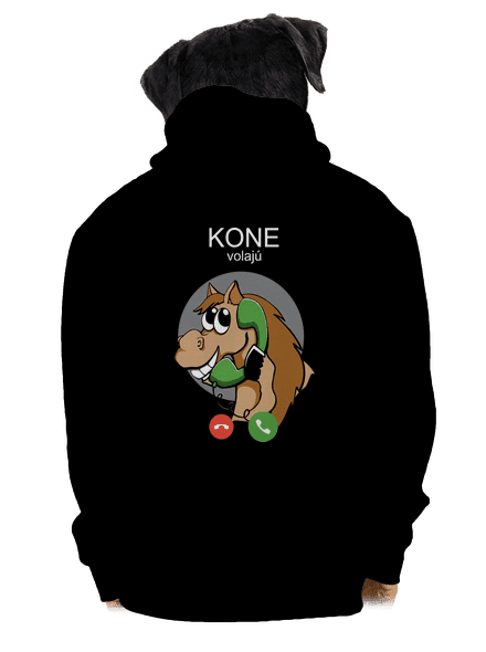 Kone volajú pánska mikina na zips Black