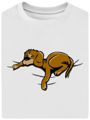 Spiaci pes unisex tričko oversized White