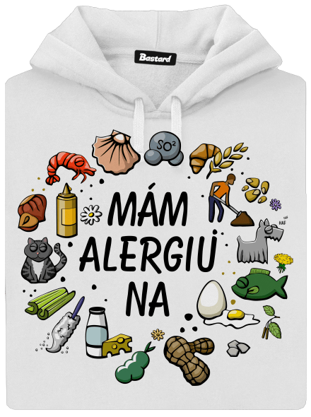 Mám alergiu na... + fix dámska mikina klokanka White