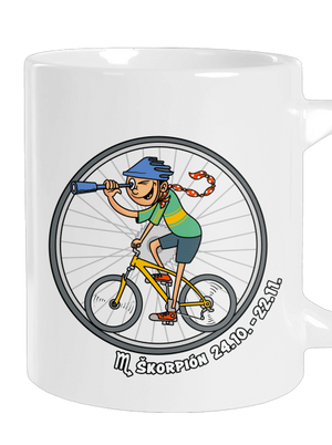 Cyklistický horoskop: Škorpión veľký hrnček White