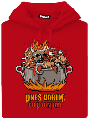 Čo Doom dal pánska mikina klokanka Red