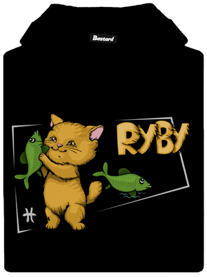 Mačací horoskop: Ryby pánska mikina klokanka Black