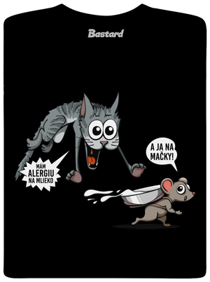 Alergická mačka a myš pánske dlhý rukáv Black