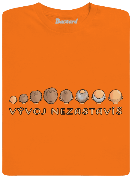 Vývoj nezastavíš pánske tričko Orange