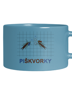 Škvorí piškvorky hrnček makronka Blue Macaron