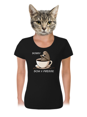 V presse dámske tričko Black