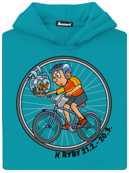 Cyklistický horoskop: Ryby detská mikina klokanka Hawaiian Blue